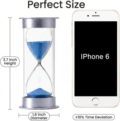60 Minutes Hourglass Sand Timer, Dual Protection Hour Glass with Sand, Sand Timer for Kids Safety, Sand Clock Watch, Creative Gift, Living Room Office Decorative (Blue)