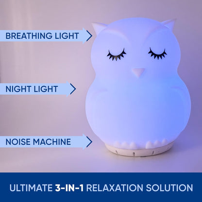 Rainlax Mindfulness Breathing Owl, 4-7-8 Guided Visual Meditation Light