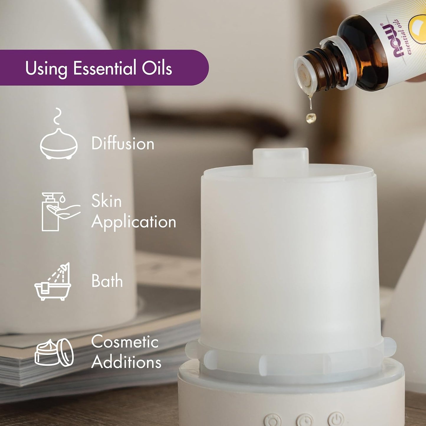 NOW Essential Oils, Lavender Oil, Soothing Aromatherapy Scent, Steam Distilled, 100% Pure, Vegan, Child Resistant Cap, 4-Ounce