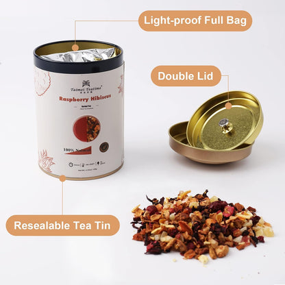 Taimei Teatime Raspberry Hibiscus Herbal Tea Loose Leaf - 4.23oz