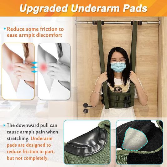 Back Stretcher Lumbar Traction Device Spinal Decompression Machine Lumbar Belt for Lower Back Pain Relief Sciatica Herniated Disc Back Alignment Device Hang Upside Down Stretch Back Harness (S 34~38)