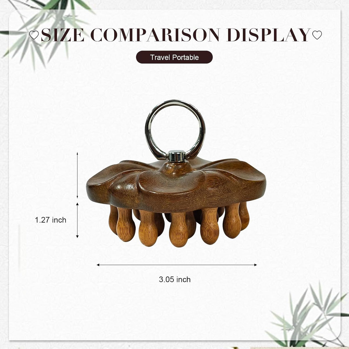 Wooden Scalp Massager for Hair Growth Support, Bamboo Scalp Massager Brush for Head Relaxation, Scalp Stimulation & Hair Oil Distribution, Natural Wooden Massager for Face and Body Care