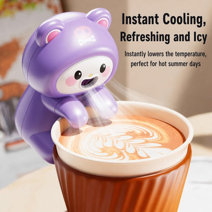 Clip-On Food Table Fan for Noodle Coffee Tea (Purple)