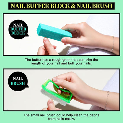 FANDAMEI Nail Care Kit, Nail Files 100/180, Nail Buffer Block, Cuticle Nippers, Cuticle Trimmer, Cuticle Pusher, Nail Tools, Nail Kit, Pedicure & Manicure Tools, Nail Prep Kit, Manicure Kit for Women