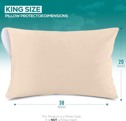 Utopia Bedding Premium 100% Waterproof Pillow Protectors with Zipper Standard Size (Set of 4), Bed Bug and Dust Mite Proof Zippered Pillow Covers, Pillow Encasement Cases, Gray