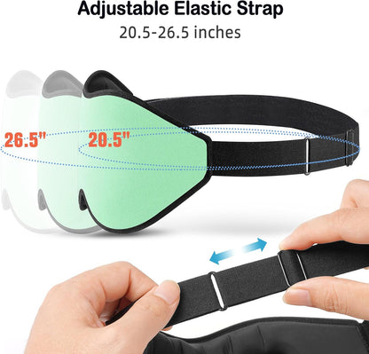 LitBear Sleep Mask for Side Sleeper Women Men, Eye Mask for Sleeping Light Blocking, 3D Contoured Cup Sleeping Mask, Soft Breathable Sleep Eye Mask with Adjustable Elastic Strap for Travel