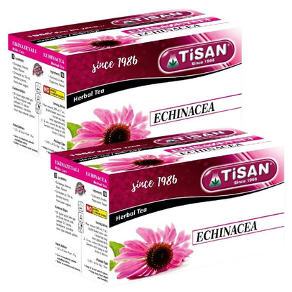 Tisan Echinacea Tea – 40 Individually Wrapped Tea Bags | Pure Botanical Echinacea Purpurea | Naturally Caffeine Free Floral Infusion | Earthy and Bright Herbal Flavor | Seasonal Vitality Ritual for Everyday Wellness