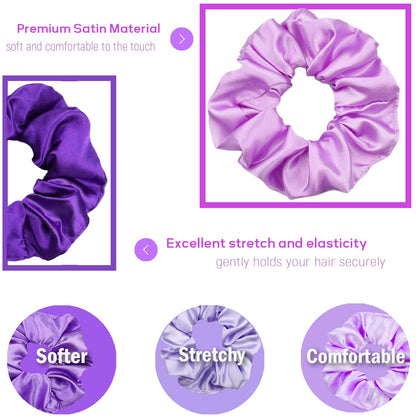 IVARYSS Satin Scrunchies for Women, Soft Than Silk for Hair, Fashion Ties and Bands for Thin | Thick Hair Styling, 16 Pack (Neutral Color)