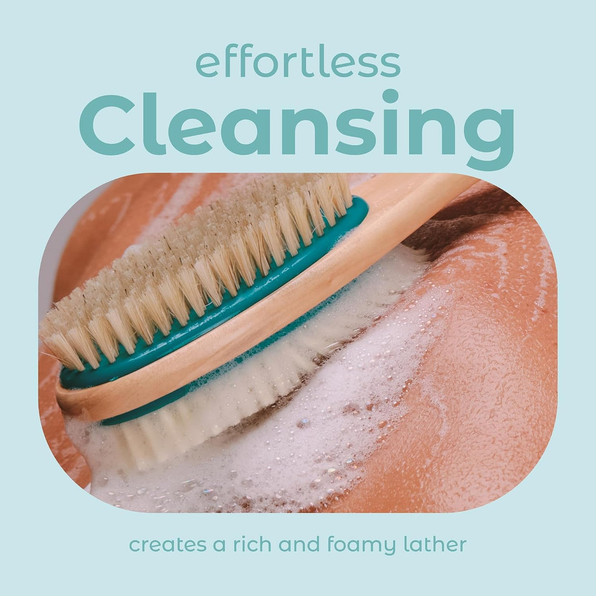 MainBasics Back Scrubber Shower Brush, Lavender, Long Handle