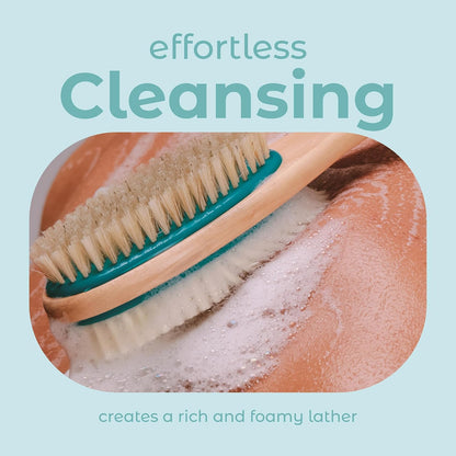 MainBasics Back Scrubber Shower Brush, Lavender, Long Handle