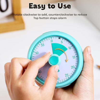 Visual Timer for Kids 60-Minute Countdown Timer with Optional Alarm, Focus Tool for ADHD & Autism, Time Management for Homework, Chores, Office, Kitchen, Teaching & Study Routines (Pink)