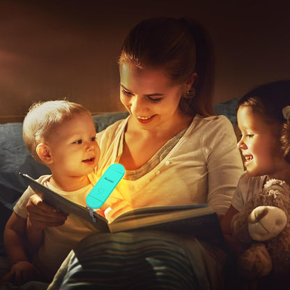 Akomid USB Rechargeable Book Light for Reading in Bed, 8 LEDs Bookmark Style Clip on, Eye-Cared Amber Light Mode for Kids, Blue Light Blocking, Stepless Dimming,Khaki