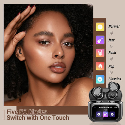 Sleep Earbuds Bluetooth 5.4 in Ear Touch Screen Sleep Headphones, Small Design Mini Sleep Earbuds for Side Sleepers with Sleep Mode, 48H Playtime Sleep Earphones Clear Calls, Raven Black