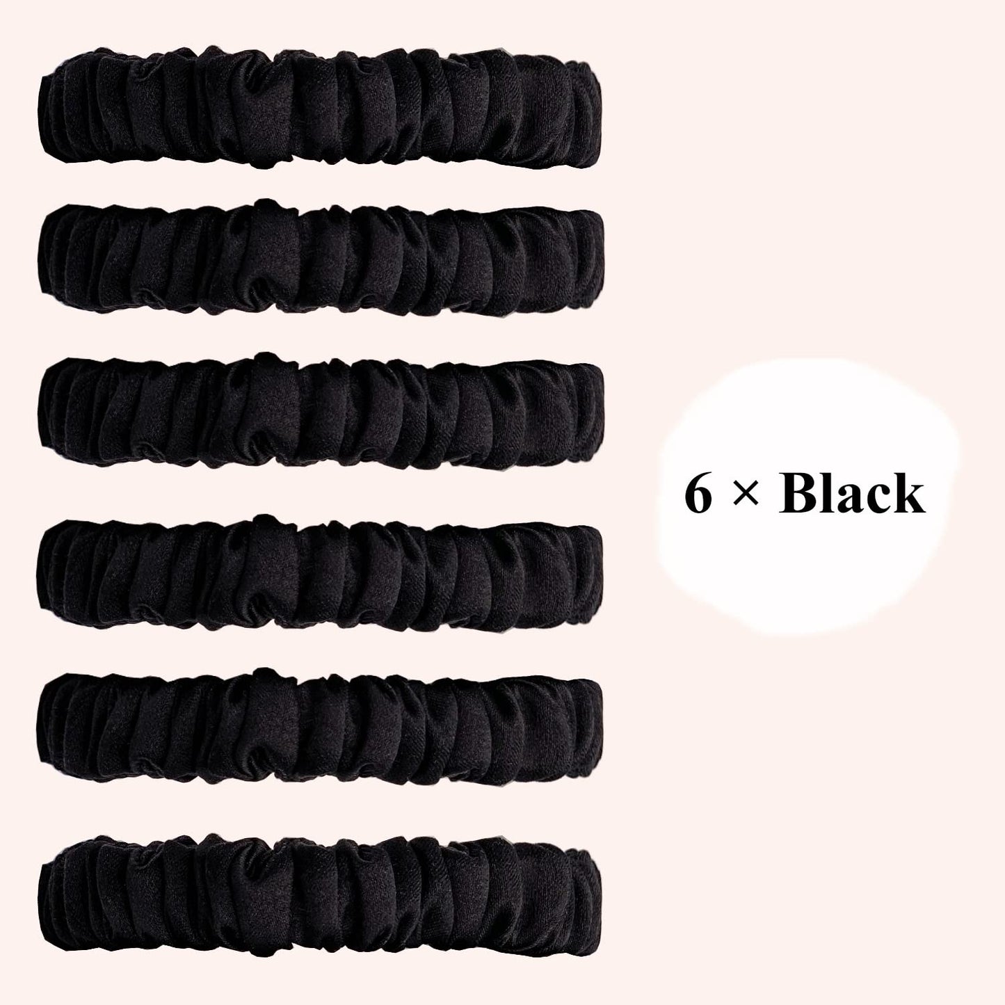 VLOMOT 6 Pcs Set 100% Pure Mulberry Silk Hair Scrunchies - 6 Chic Colors Everyday Skinny Scrunchies Silk Ponytail Holders - No Damage (Purple)