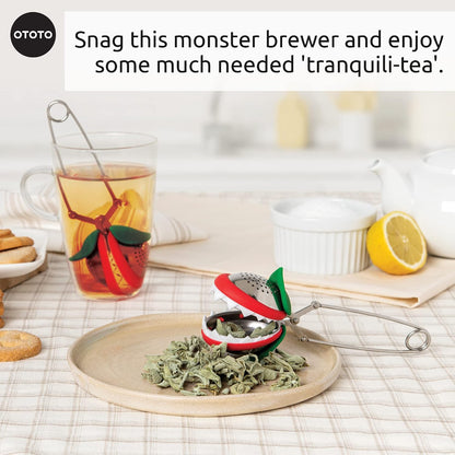 OTOTO Louie Cat Tea Infuser - Cats Loose Leaf Steeper & Diffuser, Tea Strainer Accessories, Cute Gifts for Cat Lovers, White Elephant Gifts, Cute Kitchen Accessories