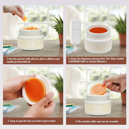 VICTORIA AROMA Ceramic Wax Melt Warmer - LED Night Light Candle Wax Warmer for Scented Wax, Electric Fragrance Wax Melter for Home, Office, Bedroom Decor, and Gifts