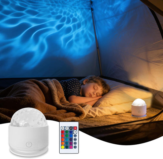 Calming Sensory Lights Projector for Autism & Anxiety Relief, Ocean Wave Light with 15 Color Patterns, Projects Water Ripple Effects on Walls/Ceiling, Sensory for Kids & Adults