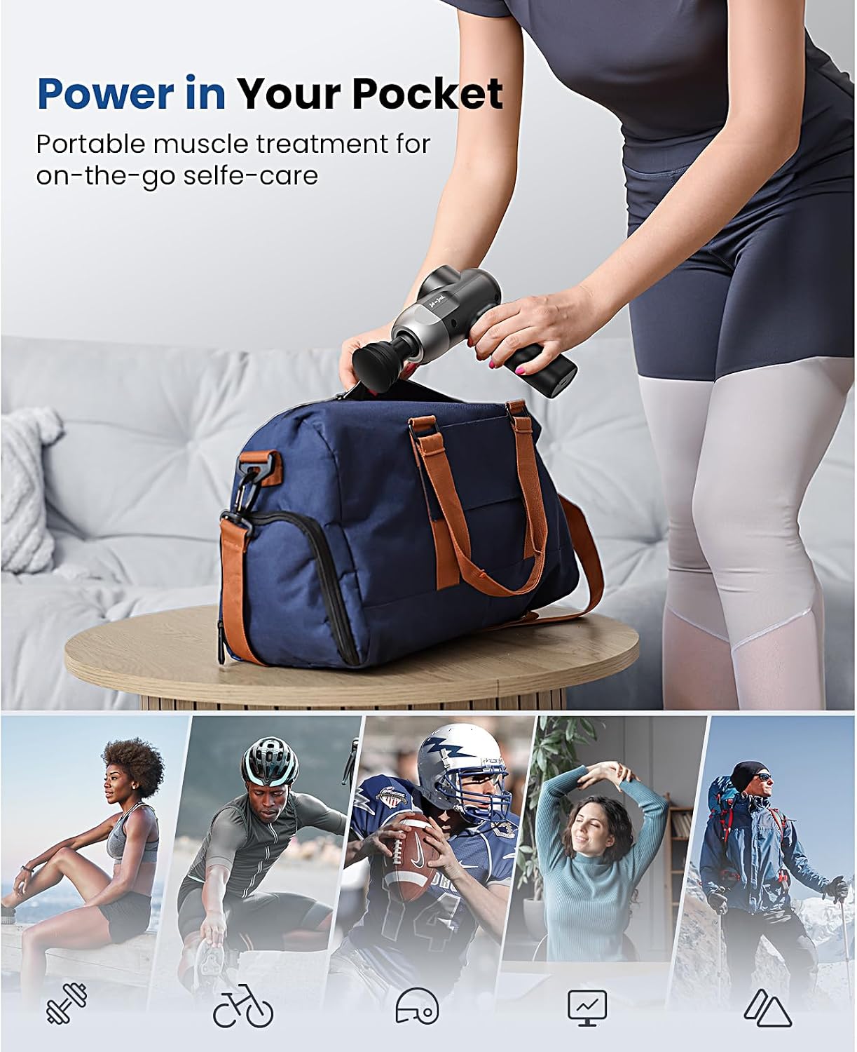 BOB AND BRAD C2 Pro Massage Gun with Heat and Cold Therapy, FSA Eligible & HSA Approved, PT-Developed Deep Tissue Back Massager for Athletes, Men & Women — Birthday & Holiday Gifts