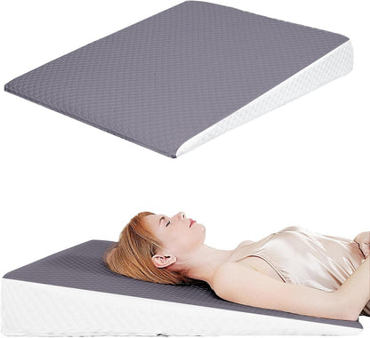 VADSBO Wedge Pillow, Bed Wedge Pillows for Sleeping, Snoring, Back Support, After Surgery, Foam Triangle Pillow, Removable Washable Cover (Gray, 5in)