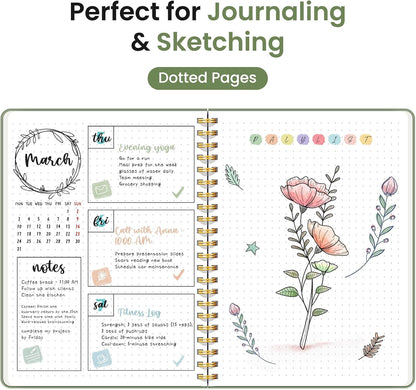 Taja Lined Spiral Journal Notebook for Women & Men, 140 Pages, College Ruled Hardcover Notebook for Work & Note Taking, Journals for Writing, A5(5.7" x 7.9") - Green