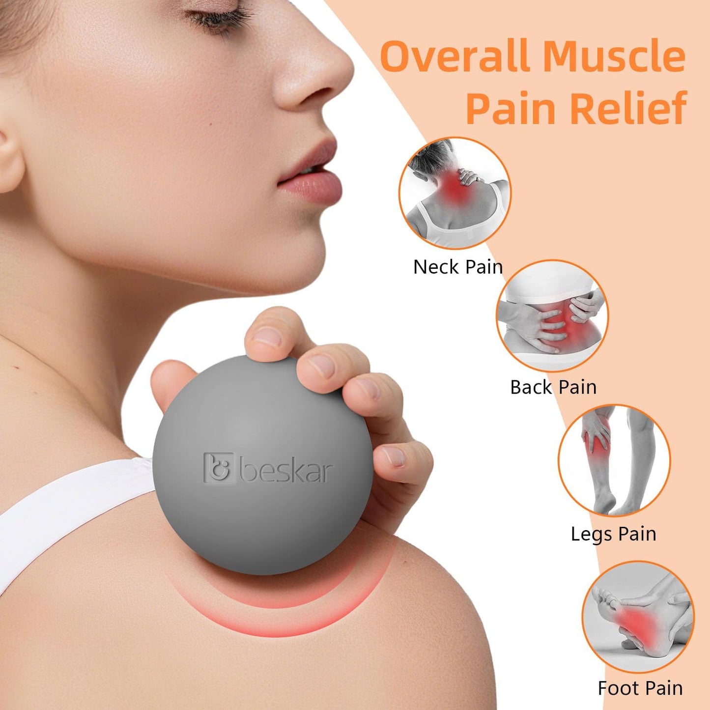 Massage Lacrosse Balls for Myofascial Release, Trigger Point Therapy and Yoga Therapy, Foot Massage Ball to Relieve Plantar Fasciitis Black