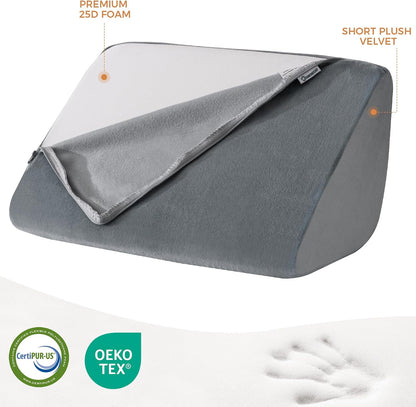 Knee Wedge Pillow for Post-Surgery Recovery-Leg Elevation Support for Sleep Position, Alleviating Lower Back & Hip Pain Enhancing Circulation in Ankles Legs Triangle Pillow with Removable Cover