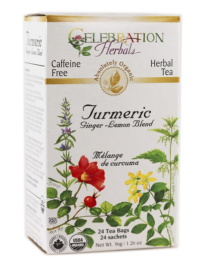 Celebration Herbals Organic Turmeric Ginger Lemon Blend, 24 Bags