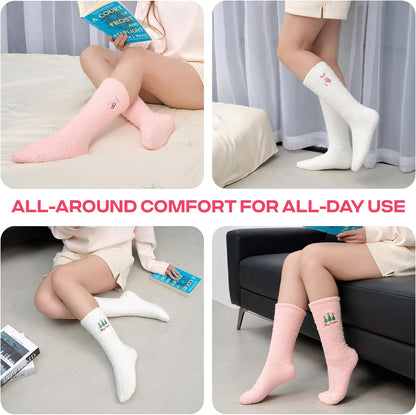 COOLMATE Fuzzy Socks for Women Gift Box – Cozy Soft Cloud Socks for Spa Home, Mother’s Day Gifts for Mom Grandma