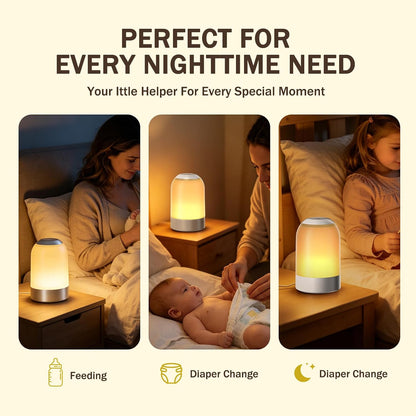 G Keni Nursery Night Light for Baby, Portable LED Touch Night Lamp for Kids and Adult, Breastfeeding, Sleep Aid, USB Rechargeable Nursing Lamp, Bedside Dimmable Warm Night Light, Soft Eye Caring