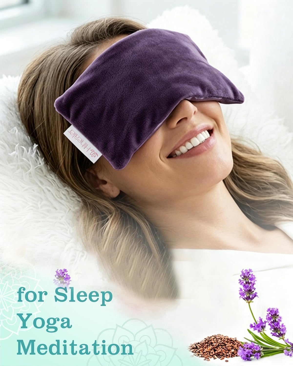Hihealer Weighted Eye Mask for Sleeping, Lavender Eye Pillow for Spa Yoga