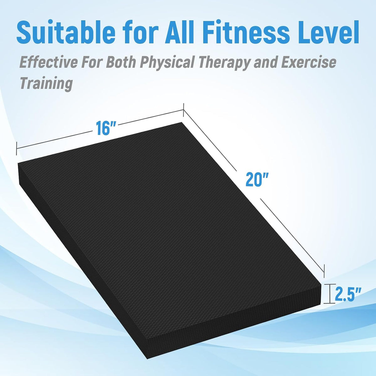 Balance Pad, 20"x16"x2.5" Non-Slip TPE Knee Cushion