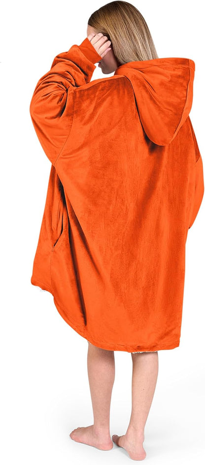 Bare Home Wearable Blanket Hoodie - Soft Plush Sherpa - Warm and Cozy - Oversized Wearable Blanket