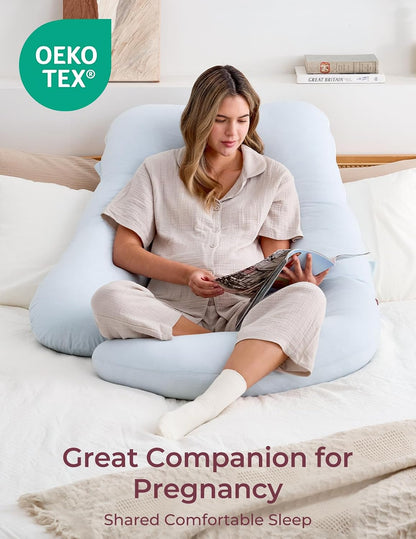 Momcozy Cooling Pregnancy Pillow - U Shaped Full Body Maternity Pillow