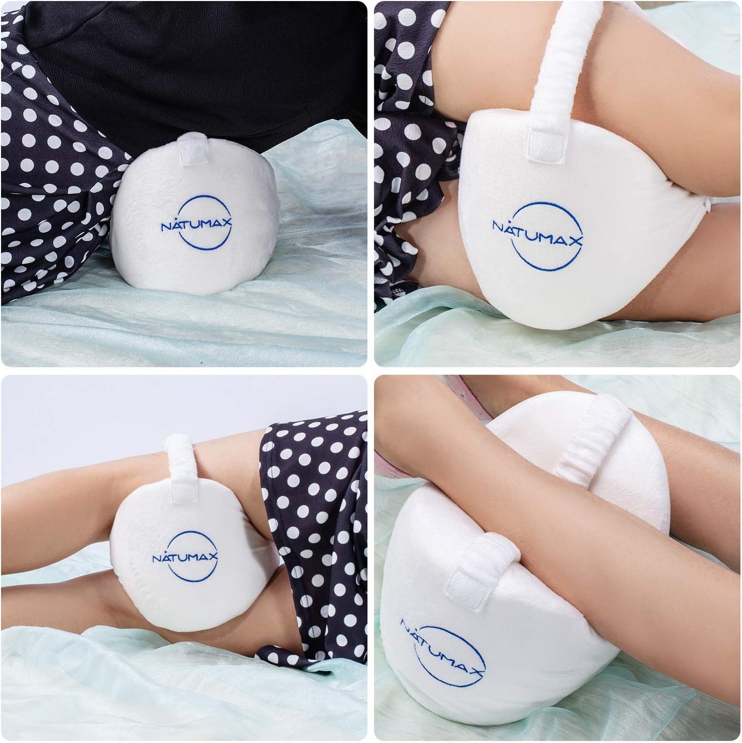 Knee Pillow for Side Sleepers - Relief from Sciatica Pain, Back/Leg Pain, Pregnancy, Hip and Joint Pain Memory Foam Leg Pillow + Free Sleep Mask and Ear Plugs
