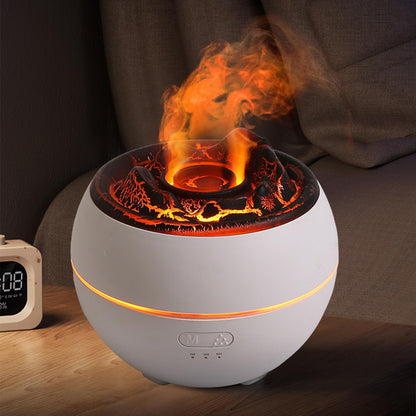 YALEDI Essential Oil Diffuser, Volcano Fire Flame Aromatherapy Diffuser, 360ml Ultrasonic Cool Mist Humidifier, Scent Aroma Diffuser with 7 Colors Light, Timer & Auto Shut-Off for Home, Room (Black)