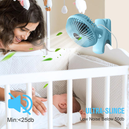BESKAR Small Clip on Fan, 3 Speeds USB Fans with Strong Airflow, Clip & Desk Fans USB Plug in with Sturdy Clamp - Ultra Quiet operation for Office Dorm Bedroom Stroller