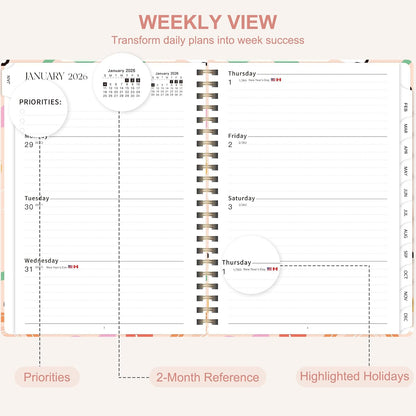 Weekly To Do List Notepad, 52 Sheets, Undated Weekly Planner, Letter Size | 8.5"x11", 100GSM, Thick Paper, Twin-Wire Spiral Bound, Tear Off Desk Pad, For Women & Man, Home School & Office Work