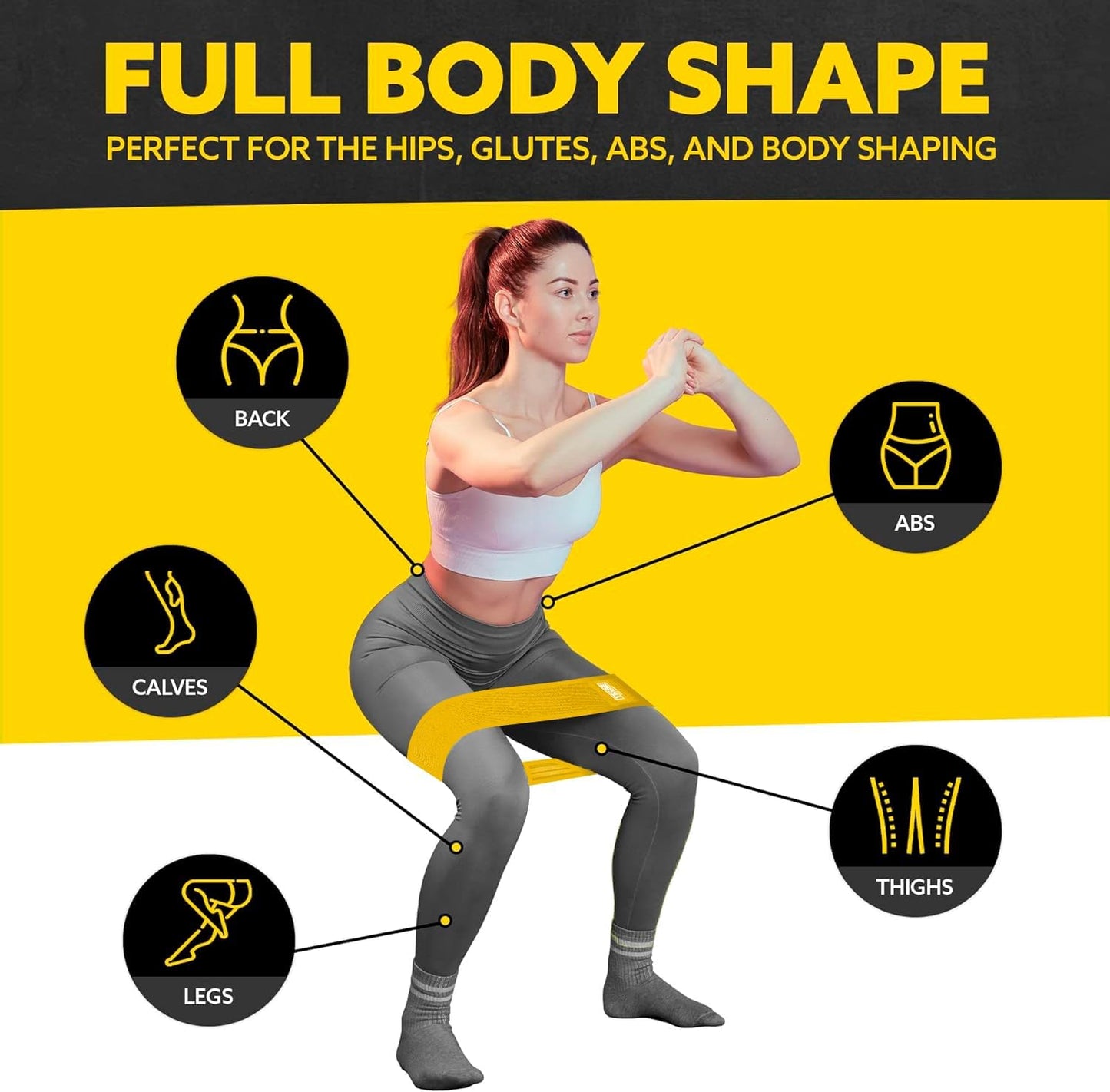 Tribe Lifting Resistance Bands for Working Out - 3 Pack Fabric Workout Bands for Women and Men - Booty Bands for Legs and Glute - Non Slip Exercise Bands Set for Squat Hip Thigh