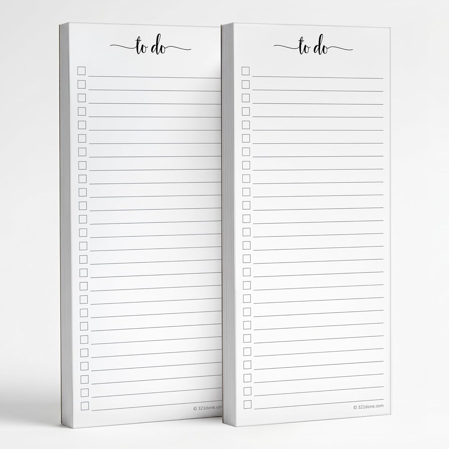 321Done To Do List Notepad, 2-Pack 50 Sheets Each, 3.7x8.5 College Ruled Pad, 70lb Matte Paper, Note Pad for Shopping List, Checklist To-Dos Tasks Planning for Home Office, Made in USA