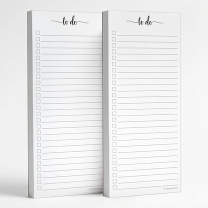321Done To Do List Notepad, 2-Pack 50 Sheets Each, 3.7x8.5 College Ruled Pad, 70lb Matte Paper, Note Pad for Shopping List, Checklist To-Dos Tasks Planning for Home Office, Made in USA