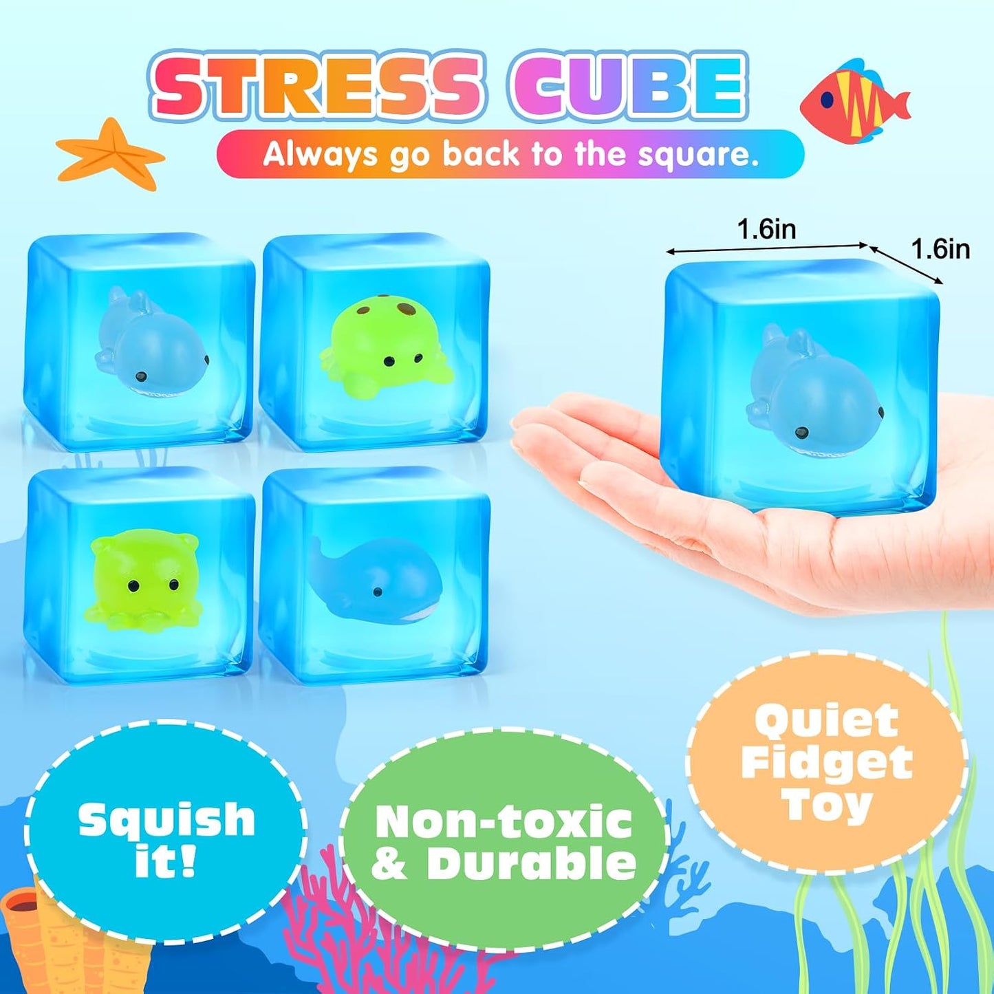 VISCOO 16 Pack Octopus Stress Balls for Kids, Slow Rising Squishy Toys