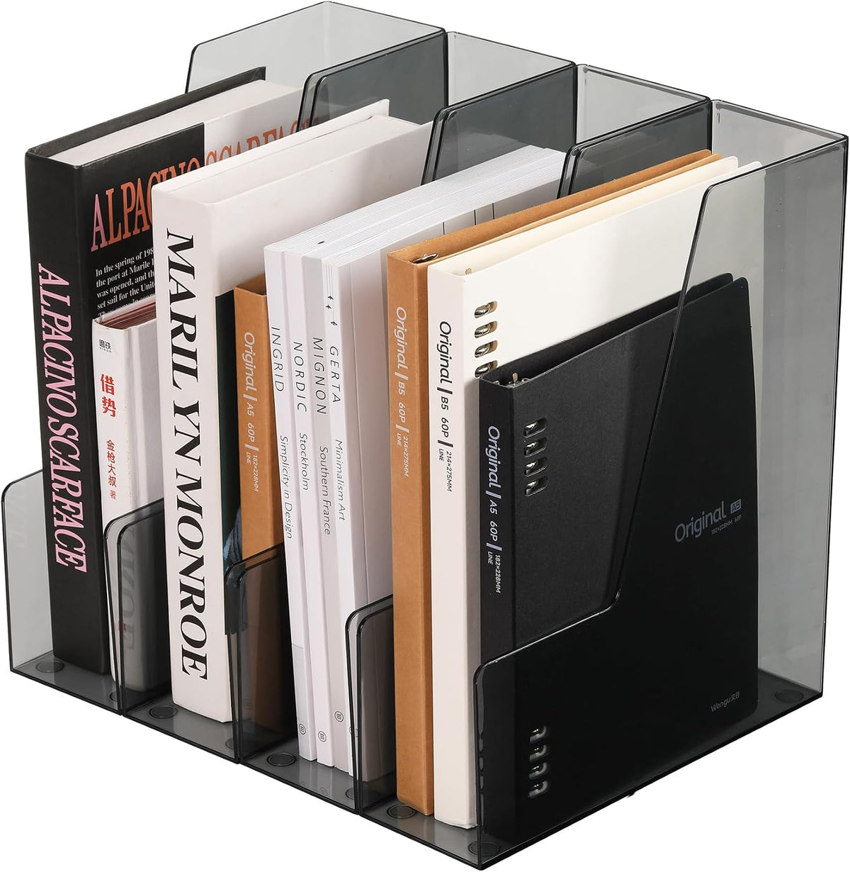 CiWiVOKi Vertical File Holder, PET Desk Organizer, Black