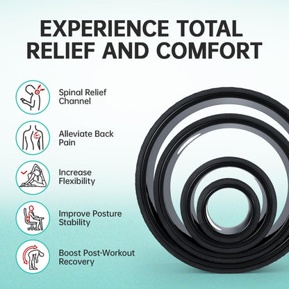 Back Wheel Foam Roller – Targeted Back & Neck Relief, Lumbar Spine Stretcher, Spinal Decompression Back Stretcher, Massage Roller with Density Foam for Physical Therapy, Supports 500lbs