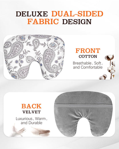 Weighted Sinus Mask, Warm Cold Compress Eye Mask for Dry Eyes, Migraine, Sinus Pressure Relief, Stress, Eye Pillow Microwavable Face Heating Pad for Puffy Eyes, Self-Care Gifts for Women (8x7 Inch)