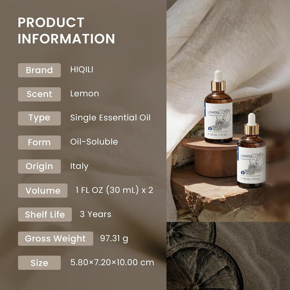 HIQILI Lavender Essential Oil for Diffuser, Aromatherapy & Air Freshening
