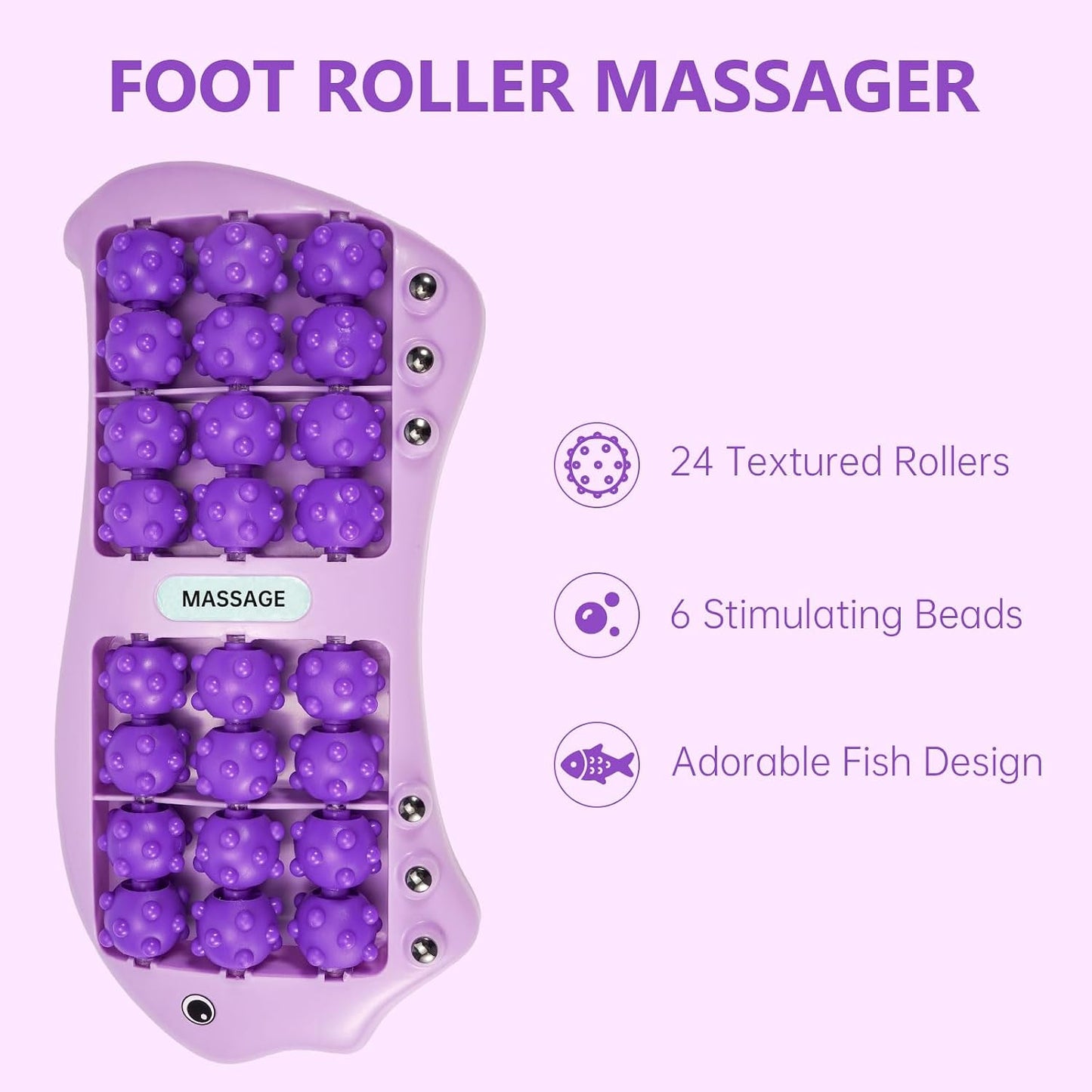Foot Roller Massager for Plantar Fasciitis Pain Relief, Large Size Under Desk Feet Massage, Manual Acupressure Tool, Eases Pain & Cold Feet, Boosts Circulation, Split Portable & Washable