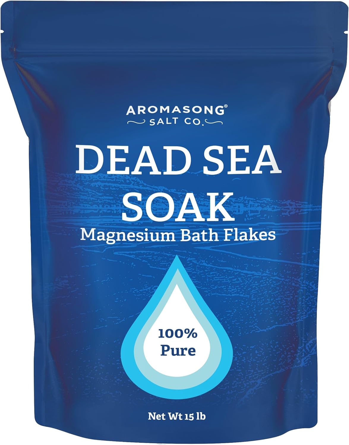 Aromasong Magnesium Flakes, 15lb – Dead Sea Bath & Foot Soak – Superior Alternative to Epsom Salt with 27,360 Mg of Magnesium Per Bath, Bulk Pack