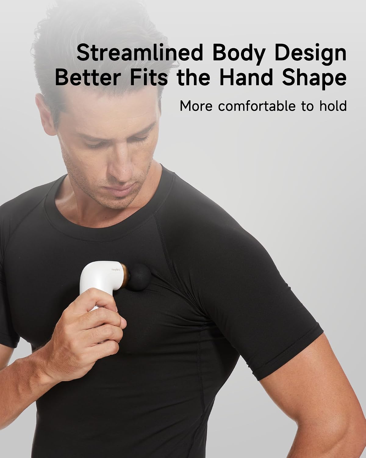 HEYCHY A1 Super Mini Massage Gun, Percussion Deep Tissues Muscle Massager, Travel Massage Gun, Compact Sports Massager, Portable Handheld Massager for Office, Home, Athletes(Black)
