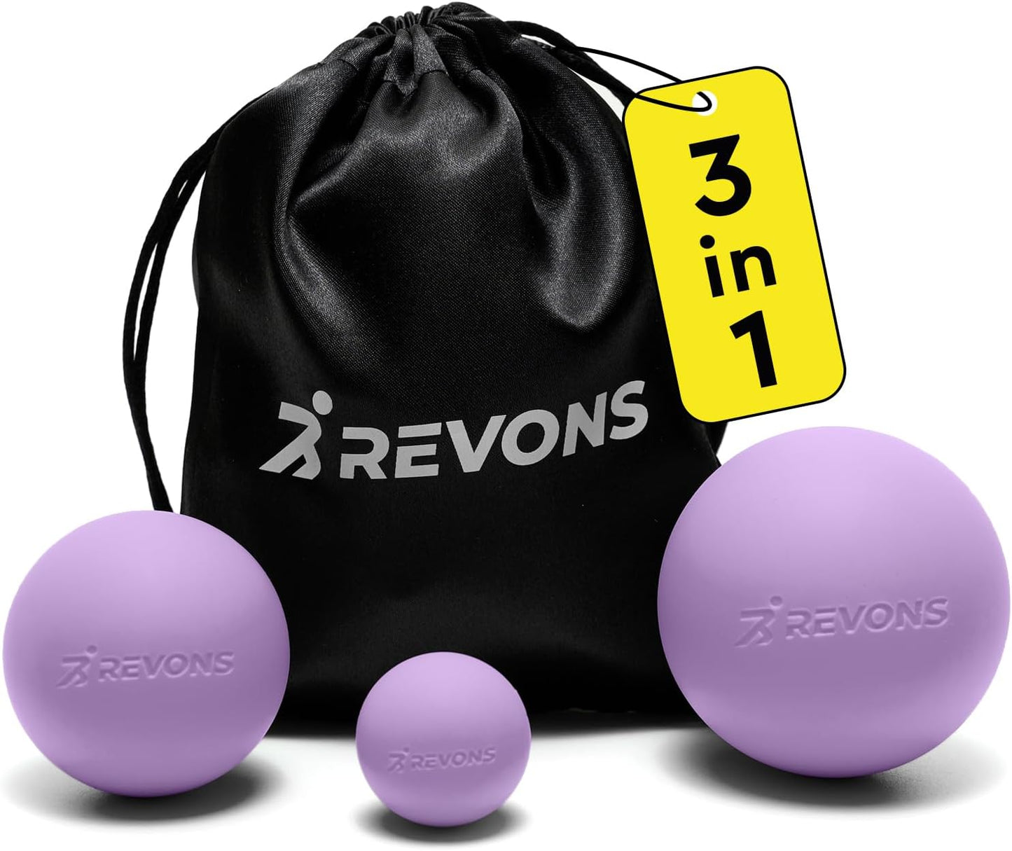 3 in 1 Massage Ball Set – 2.5", 1.9" & 1.2" Firm Silicone Balls for Myofascial Release, Trigger Point Therapy, Back & Foot Pain Relief, Face Fitness, Yoga, Deep Tissue Recovery (Turquoise)