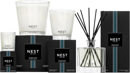 NEST New York Reed Diffuser, Bamboo - 5.9 fl oz - Fragrance for Up to 90 Days - Reusable, Refillable Glass Holder - Includes 8 All-Natural Reed Sticks - Flame Free